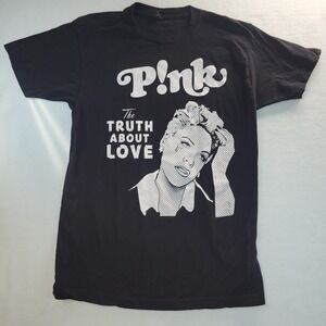 Pink The Truth About Love Tour Graphic T-Shirt Mens Medium Black Tultex Cotton
